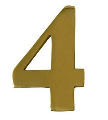 3” Brass Door Numeral 4