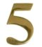 3'' Brass Door Numeral 5