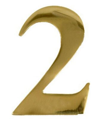 3” Brass Door Numeral 2