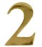 3'' Brass Door Numeral 2