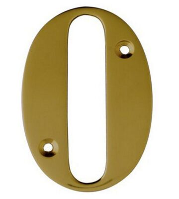3” Brass Door Numeral 0