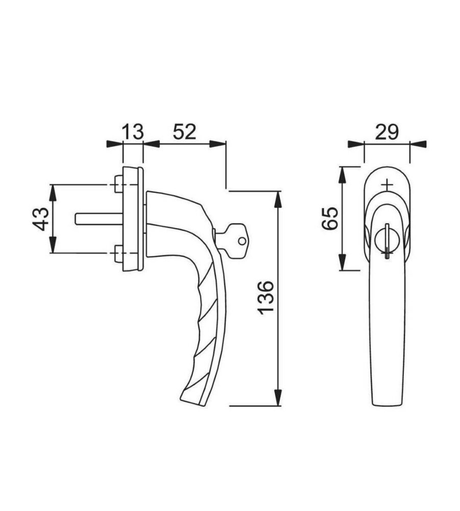 Hoppe Atlanta Tilt Before Turn F1 Matt Silver 38mm Spindle Window Handle - Image 4