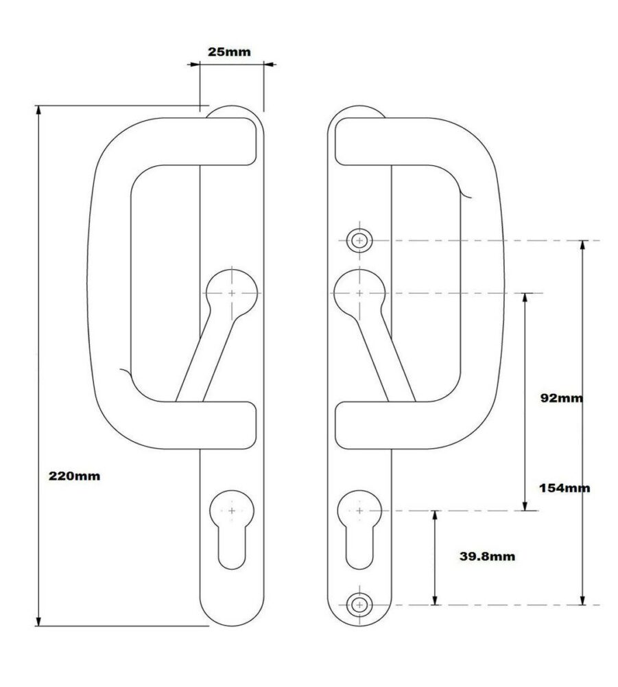 Trojan Patio Handle Satin Silver - Image 3