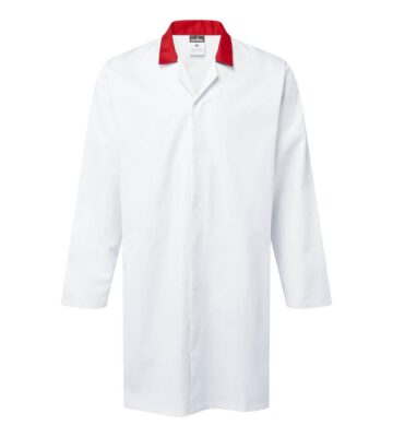 Portwest 2210 Food Industry No Pocket Coat – White/Red