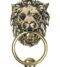 From The Anvil Aged Brass Lion Head Door Knocker