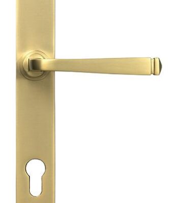 From The Anvil Satin Brass Avon Slimline Lever Espag. Lock Set