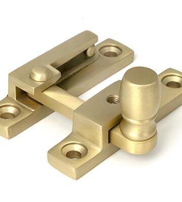 From The Anvil Satin Brass Mushroom Quadrant Fastener – Narrow