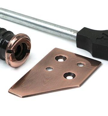 From The Anvil Polished Bronze Key-Flush Sash Stop