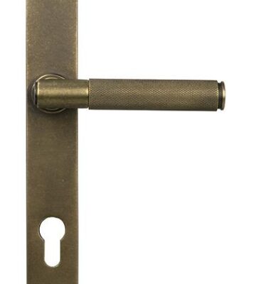 From The Anvil Burnished Brass Brompton Slimline Lever Espag. Lock Set
