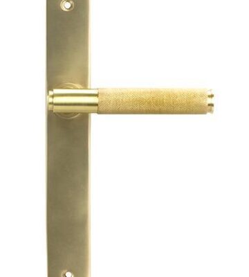 From The Anvil Satin Brass Brompton Slimline Lever Espag. Latch Set
