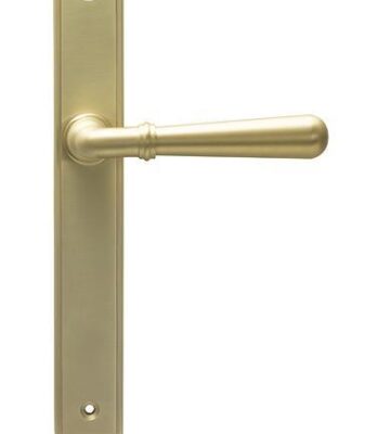 From The Anvil Satin Brass Newbury Slimline Lever Espag. Latch Set