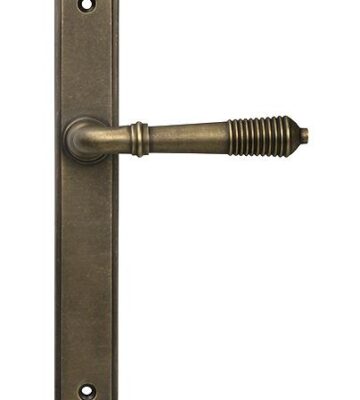 From The Anvil Burnished Brass Reeded Slimline Lever Latch Set