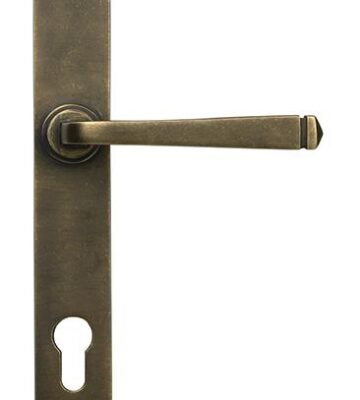 From The Anvil Burnished Brass Avon Slimline Lever Espag. Lock Set