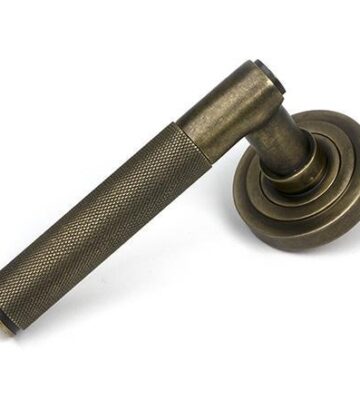 From The Anvil Burnished Brass Brompton Lever on Rose Set (Art Deco)