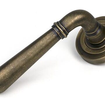 From The Anvil Burnished Brass Newbury Lever on Rose Set (Art Deco)