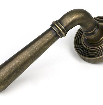 From The Anvil Burnished Brass Newbury Lever on Rose Set (Beehive)