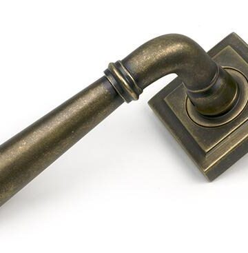 From The Anvil Burnished Brass Newbury Lever on Rose Set (Square)