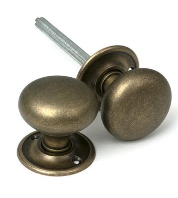 From The Anvil Burnished Brass 49mm Mushroom Mortice/Rim Knob Set