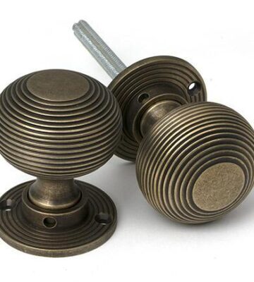 From The Anvil Burnished Brass Heavy Beehive Mortice/Rim Knob Set
