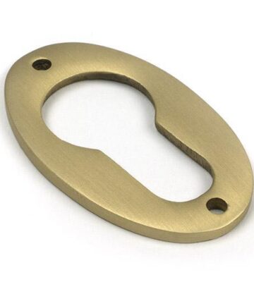From The Anvil Satin Brass Oval Euro Escutcheon