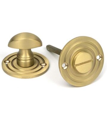 From The Anvil Satin Brass Round Bathroom Thumbturn