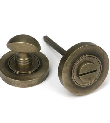 From The Anvil Burnished Brass Round Thumbturn Set (Plain)