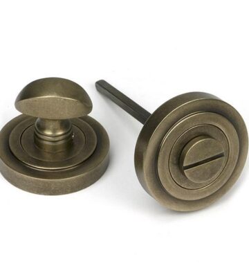 From The Anvil Burnished Brass Round Thumbturn Set (Art Deco)