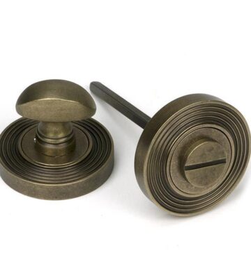 From The Anvil Burnished Brass Round Thumbturn Set (Beehive)