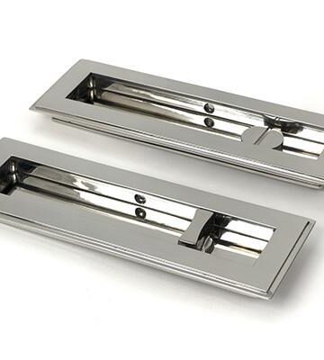 From The Anvil Polished Marine SS (316) 175mm Art Deco Rectangular Pull – Privacy Set