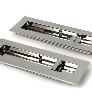 From The Anvil Polished Marine SS (316) 175mm Plain Rectangular Pull – Privacy Set