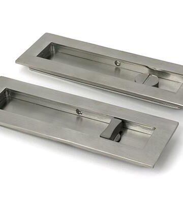From The Anvil Satin Marine SS (316) 175mm Plain Rectangular Pull – Privacy Set