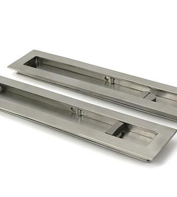 From The Anvil Satin Marine SS (316) 250mm Plain Rectangular Pull – Privacy Set