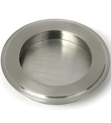 From The Anvil Satin Marine SS (316) 75mm Art Deco Round Pull
