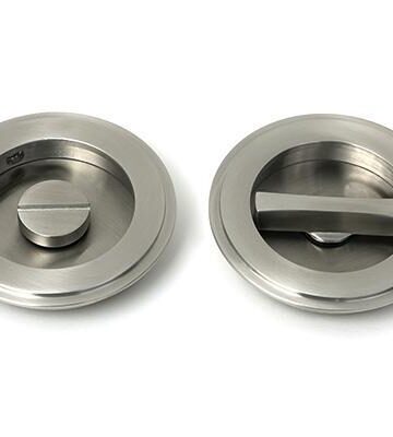 From The Anvil Satin Marine SS (316) 75mm Art Deco Round Pull – Privacy Set
