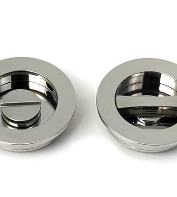 From The Anvil Polished Marine SS (316) 60mm Plain Round Pull – Privacy Set