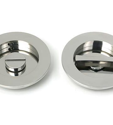 From The Anvil Polished Marine SS (316) 75mm Plain Round Pull – Privacy Set