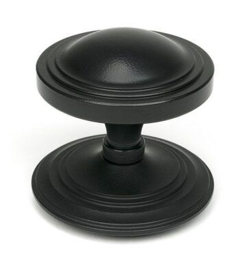 From The Anvil Matt Black Art Deco Centre Door Knob