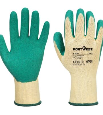 Portwest A100 Grip 10 Latex Glove – Green