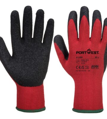 Portwest A100 Grip 10 Latex Glove – Red/Black