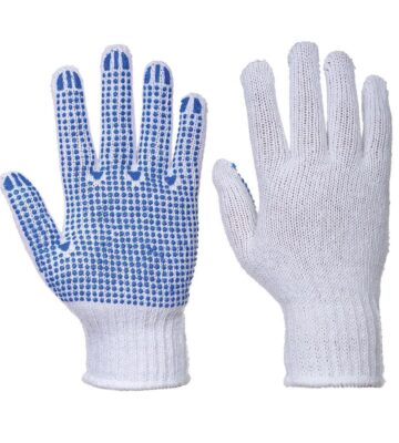 Portwest A111 Liner 7 PVC Polka Dot Glove – White/Blue