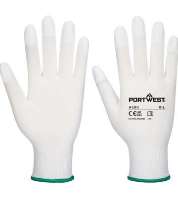 Portwest A121 Grip 13 PU Fingertip Glove – White
