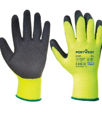 Portwest A140 Cold 10 Latex Crinkle Glove – Black