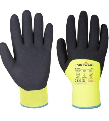 Portwest A146 Cold 15 Nitrile Sandy 3/4 Dipped Glove – Yellow