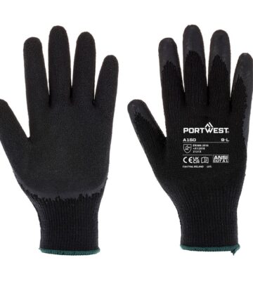 Portwest A150 Grip 10 Latex Economy Glove – Black