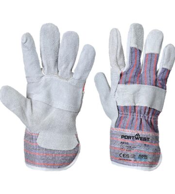 Portwest A210 Leather Rigger 260 Cow Split Palm Bar Glove – Grey