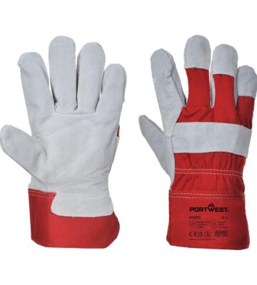 Portwest A220 Leather Rigger 130 Cow Split Glove – Red