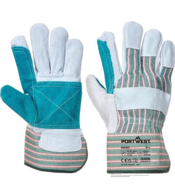 Portwest A230 Leather Rigger 365 Cow Split Reinforced Palm Glove – Grey