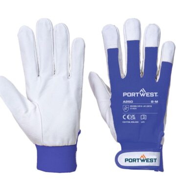Portwest A250 Leather 110 Grain Palm Mechanical Glove – Blue