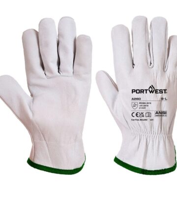 Portwest A260 Leather Driver 115 Goat Grain Glove – Grey