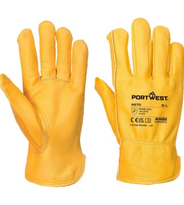 Portwest A270 Leather Driver 100 Cow Grain Glove – Tan